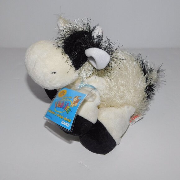 2005 Ganz Webkinz Cow HM003 Black White Holstein NEW with SEALED Code 8" plush - Picture 1 of 6